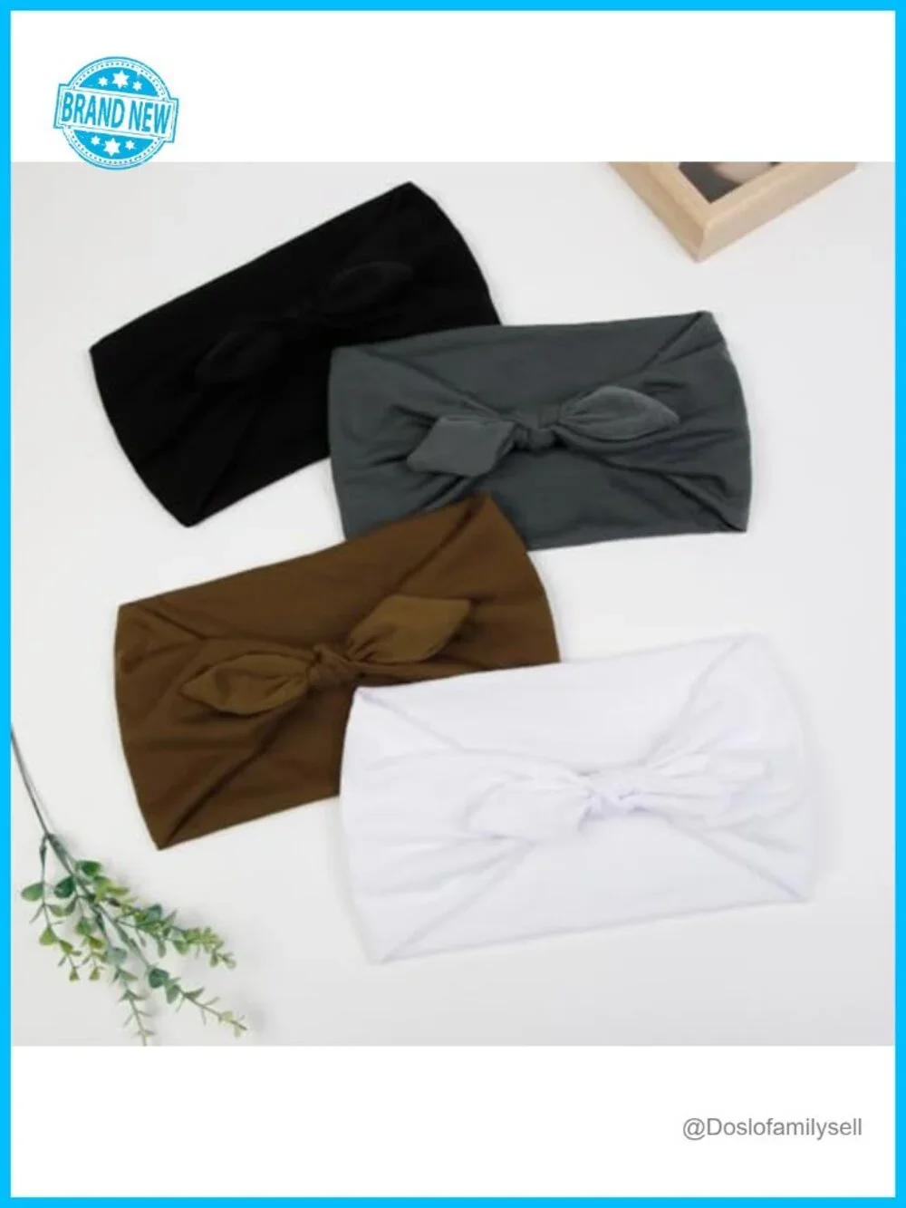 4 Packs Wide Bow Knotted Headbands for Women Non-Slip Soft Elastic Hair Wraps